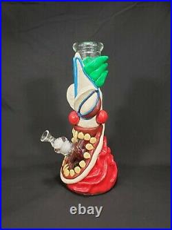 Rare 12 Crazy Clown Glass beaker Bong Smoking Water Pipes Collectible Art