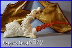Rare Collectible Dragon Meerschaum Tobacco Pipe Pfeife Handmade By Selver