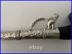 Rare Metal & Stone Elephant Smoking Pipe