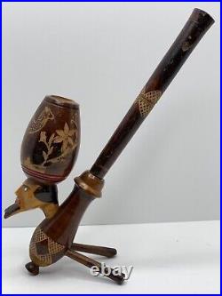 Rare Vintage Hand Carved 12in Egyptian Smoking Pipe