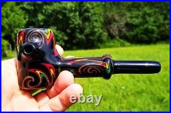 Rasta Linework Glass Classic Styled Corn Cob Pipe