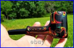 Rasta Linework Glass Classic Styled Corn Cob Pipe