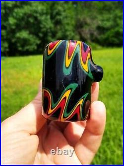 Rasta Linework Glass Classic Styled Corn Cob Pipe
