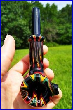 Rasta Linework Glass Classic Styled Corn Cob Pipe