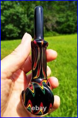 Rasta Linework Glass Classic Styled Corn Cob Pipe
