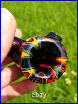 Rasta Linework Glass Classic Styled Corn Cob Pipe