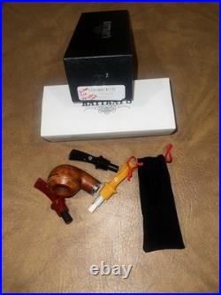 Rattray's Beltane Fire natural smooth 9mm tobacco pipe with3 stems total nib