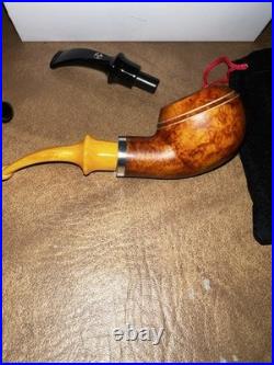 Rattray's Beltane Fire natural smooth 9mm tobacco pipe with3 stems total nib