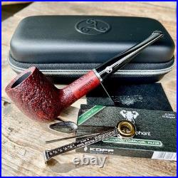Rattray's Joy Starter Set Sandblasted Billiard with Zip Case (113) 9mm Filter Pipe