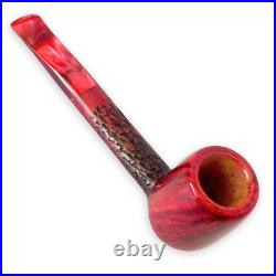 Red briar handmade artisan partially rusticated tobacco smoking pipe 6.3 inch