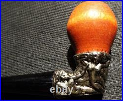 Retro GREEK GODDESS Handmade Beautiful Cast Metal DESIGN Smoking Pipe Z49 1970s