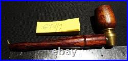 Retro Gold Tokens Handmade Beautiful Rosewood Smoking Pipe 1970s GT42