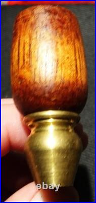 Retro Gold Tokens Handmade Beautiful Rosewood Smoking Pipe 1970s GT42