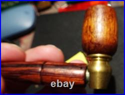 Retro Gold Tokens Handmade Beautiful Rosewood Smoking Pipe 1970s GT42
