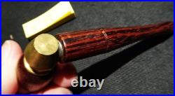 Retro Gold Tokens Handmade Beautiful Rosewood Smoking Pipe 1970s GT42