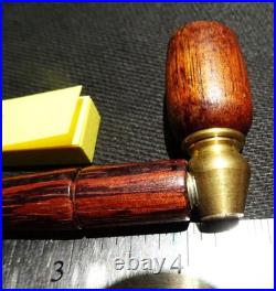 Retro Gold Tokens Handmade Beautiful Rosewood Smoking Pipe 1970s GT42