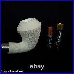 Rhodesian Block Meerschaum Pipes, 925 Silver, Smoking Tobacco Pipes Pipa AGM-93
