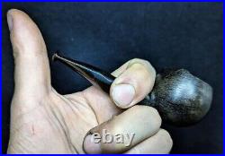 Round Smoking Tobacco Pipe made by Bog Oak (Morta) Premium Handcrafted Quality