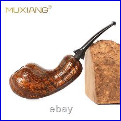 Rusticated Freehand Pipe Handmade Briar Tobacco Pipe Vulcanite Stem Gift Box