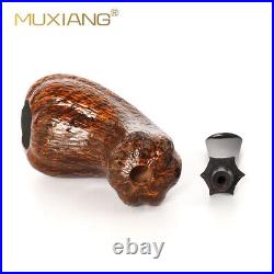 Rusticated Freehand Pipe Handmade Briar Tobacco Pipe Vulcanite Stem Gift Box