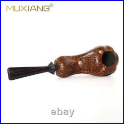 Rusticated Freehand Pipe Handmade Briar Tobacco Pipe Vulcanite Stem Gift Box
