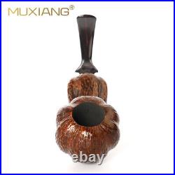 Rusticated Freehand Pipe Handmade Briar Tobacco Pipe Vulcanite Stem Gift Box