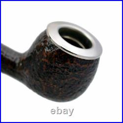 SERIE 1960 briar straight apple style tobacco smoking pipe with silver cap ring