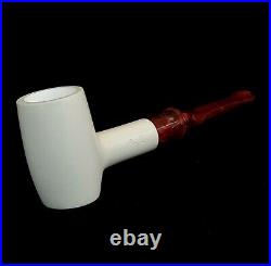 SMOOTH POKER Meerschaum Pipe, Sitter Meerschaum Smoking Pipe, Pipa, AGM-602