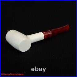 SMOOTH POKER Meerschaum Pipe, Sitter Meerschaum Smoking Pipe, Pipa, AGM-602