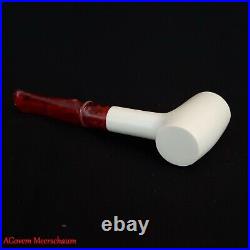 SMOOTH POKER Meerschaum Pipe, Sitter Meerschaum Smoking Pipe, Pipa, AGM-602