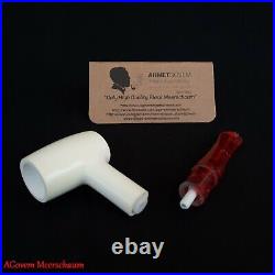 SMOOTH POKER Meerschaum Pipe, Sitter Meerschaum Smoking Pipe, Pipa, AGM-602