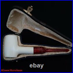 SMOOTH POKER Meerschaum Pipe, Sitter Meerschaum Smoking Pipe, Pipa, AGM-602