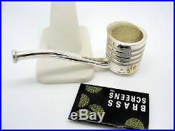 SOLID STERLING SILVER & GOLD CANNABIS SMOKING MINI PIPE 52gr ABSOLUTELY UNIQUE