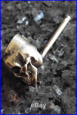 Sterling Silver Pocket Skull Smoking Pipe