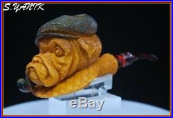S. YANIK MEERSCHAUM Pipe Bulldog Smoking A Pipe Fitted Case