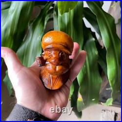 S. Yanik Hand-Carved Meerschaum Pipe Popeye Smoking Pipe with Case