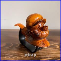 S. Yanik Hand-Carved Meerschaum Pipe Popeye Smoking Pipe with Case