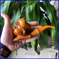 S. Yanik Hand-Carved Meerschaum Pipe Popeye Smoking Pipe with Case