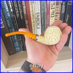 S. Yanik Meerschaum Pipe Apple Shaped Smoking Pipe Handmade Ornament Tobacco Pipe