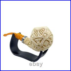 S. Yanik Meerschaum Pipe Apple Shaped Smoking Pipe Handmade Ornament Tobacco Pipe