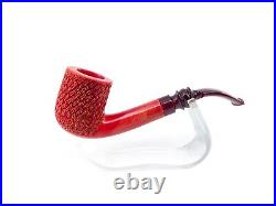 S. Yanik Meerschaum Pipe Billiard with Knot Ornament Smoking Pipe Ox Blood Color