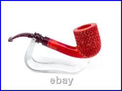 S. Yanik Meerschaum Pipe Billiard with Knot Ornament Smoking Pipe Ox Blood Color