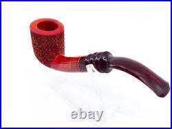 S. Yanik Meerschaum Pipe Billiard with Knot Ornament Smoking Pipe Ox Blood Color