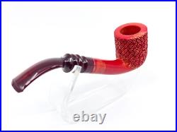 S. Yanik Meerschaum Pipe Billiard with Knot Ornament Smoking Pipe Ox Blood Color