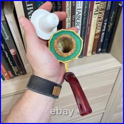 S. Yanik Meerschaum Pipe Calabash Smoking Pipe, Handmade Gourd Tobacco Pipe