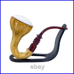 S. Yanik Meerschaum Pipe Calabash Smoking Pipe, Handmade Gourd Tobacco Pipe