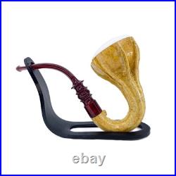 S. Yanik Meerschaum Pipe Calabash Smoking Pipe, Handmade Gourd Tobacco Pipe