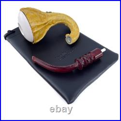 S. Yanik Meerschaum Pipe Calabash Smoking Pipe, Handmade Gourd Tobacco Pipe