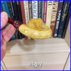 S. Yanik Meerschaum Pipe Calabash Smoking Pipe, Handmade Gourd Tobacco Pipe