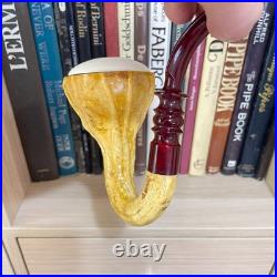S. Yanik Meerschaum Pipe Calabash Smoking Pipe, Handmade Gourd Tobacco Pipe